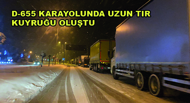 Düzce D-655 Karayolunda Uzun Tır Kuyruğu Oluştu