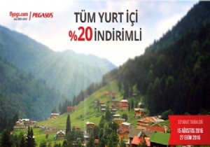 Pegasus’tan Tüm Yurt İçi Uçuşlarda % 20 İndirim