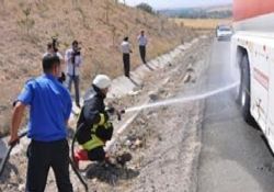 Balata Isındı Teker Alev Aldı