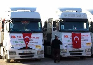Bayırbucak Türkmenlerine 14 TIR'lık yardım