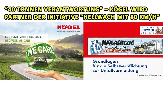 40 Tonnen Verantwortung  Kögel Wird Partner Der Initiative Hellwach Mit 80 Km/H