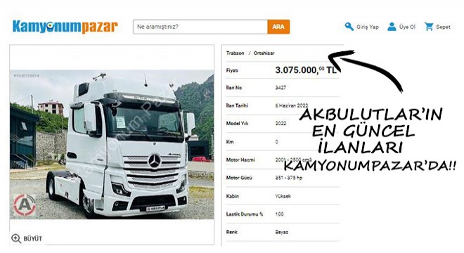 Akbulutların En Güncel İlanları Kamyonumpazar'da!