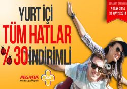 Pegasus yurt içinde %30 indirimli uçuyor