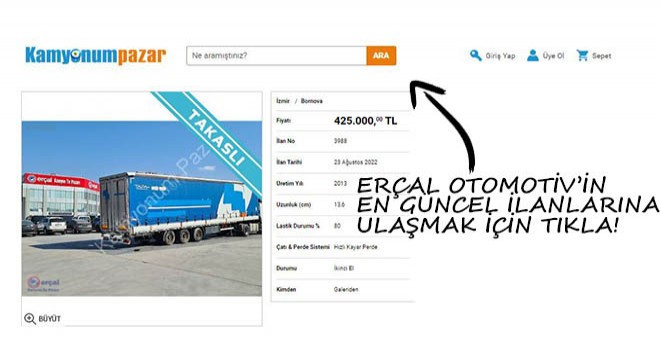 Erçal Otomotiv'in En Güncel İlanları Kamyonumpazar.com'da!
