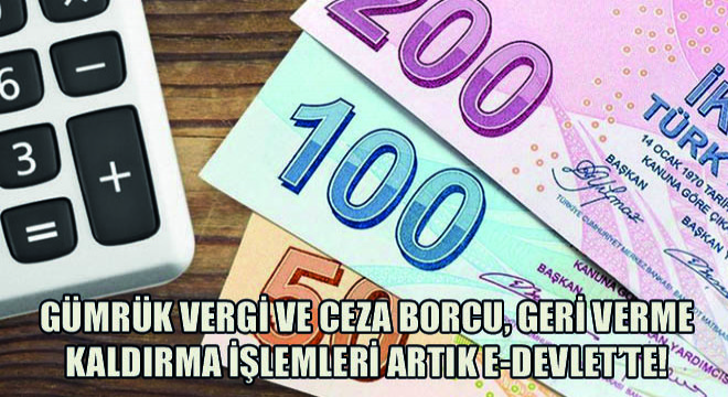 Gümrük Vergi ve Ceza Borcu, Geri Verme Kaldırma İşlemlerinin E-Devlet Sistemi Üzerinden Gerçekleştirilmesine İmkan Tanındı