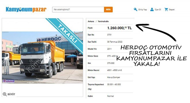 Herdoç Otomotiv Fırsatlarını Kamyonumpazar ile Yakala!