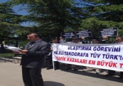 Uluslararası Takografçılar Derneği yaptığı basın açıklaması...
