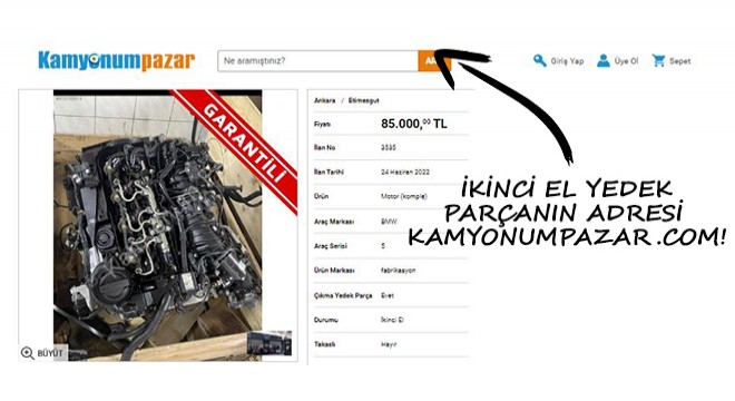 İkinci El Yedek Parçanın Adresi Kamyonumpazar.com!