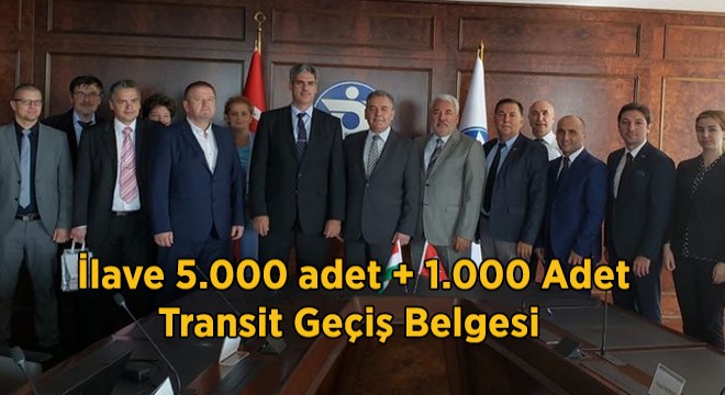 İlave Transit Geçiş Belge Kotası İçin Mutabık Kalındı