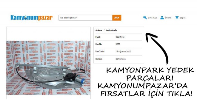 Kamyonpark Yedek Parçaları Kamyonumpazar’da, Fırsatlar İçin Tıkla!