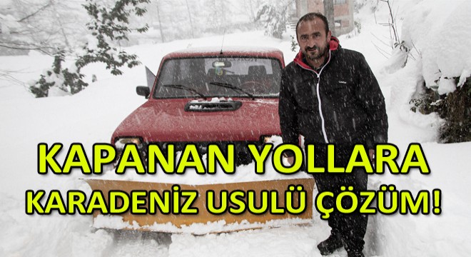 Kapanan Karlı Köy Yollarını Kendi Aracıyla Açıyor!