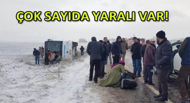 Kayseri'de Yolcu Otobüsü Devrildi!