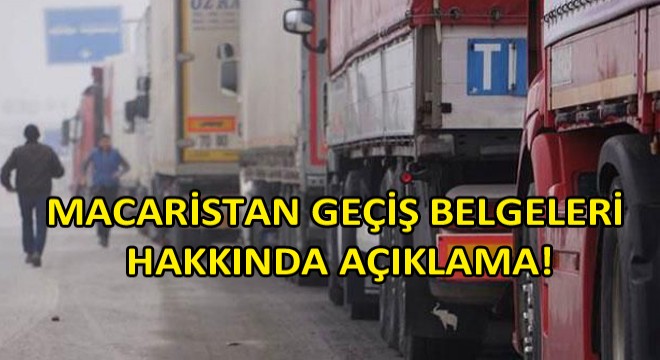 Macaristan Geçiş Belgeleri Hakkında Müdürlükten Açıklama Geldi!