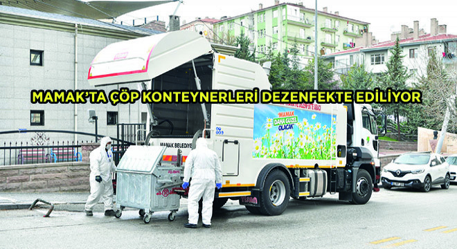 Mamak'ta Çöp Konteynerleri Dezenfekte Ediliyor