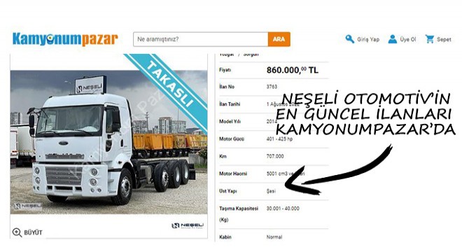 Neşeli Otomotiv'in En Güncel İlanları Kamyonumpazar’da