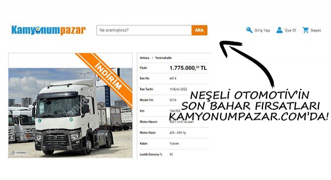 Neşeli Otomotiv'in Son Bahar Fırsatları Kamyonumpazar.com'da!