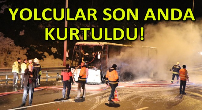 TEM Otoyolu'nda Cenaze Taşıyan Otobüs Alev Alev Yandı!