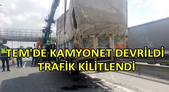 TEM'de Kamyonet Devrildi