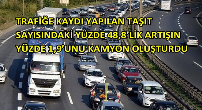 Taşıt Sayısı Yüzde 48,8 Arttı