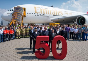 Emirates, 50. Airbus 380'ini Teslim Aldı